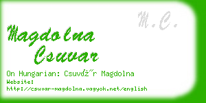 magdolna csuvar business card